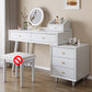 ScandinavianSolid Wood Table Makeup Vanity with Mirror and Drawers