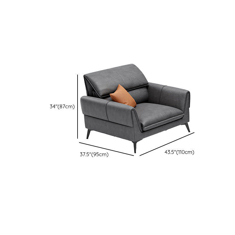 Industrial Faux Leather sofa Pillow Top Arm Cushions Seating