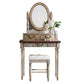 Victorian Makeup Vanity Desk Bedroom Dressing Table Stool Set with Drawer