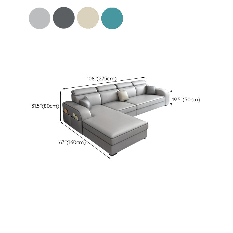 Quadratarm -Schnittsofa mit lagerungsverstellbaren Abschnitten für 4 Personen