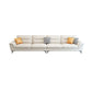 Stain-Resistant Sectional Sofa for Living Room in White with Pillow Top Arm