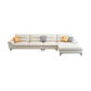 Stain-Resistant Sectional Sofa for Living Room in White with Pillow Top Arm