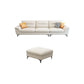Stain-Resistant Sectional Sofa for Living Room in White with Pillow Top Arm