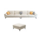 Stain-Resistant Sectional Sofa for Living Room in White with Pillow Top Arm
