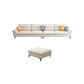 Stain-Resistant Sectional Sofa for Living Room in White with Pillow Top Arm