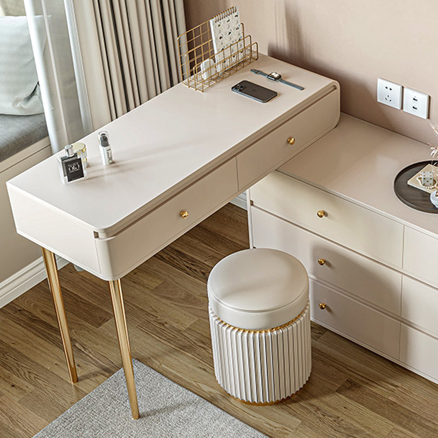White Solid Wood Makeup Vanity Desk Bedroom Vanity Dressing Table Set Clearhalo 'Bedroom Furniture' 'furn' 'furn_makeup_vanities' 'Furniture' 'Makeup Vanities' 'makeup_vanities' 7005866