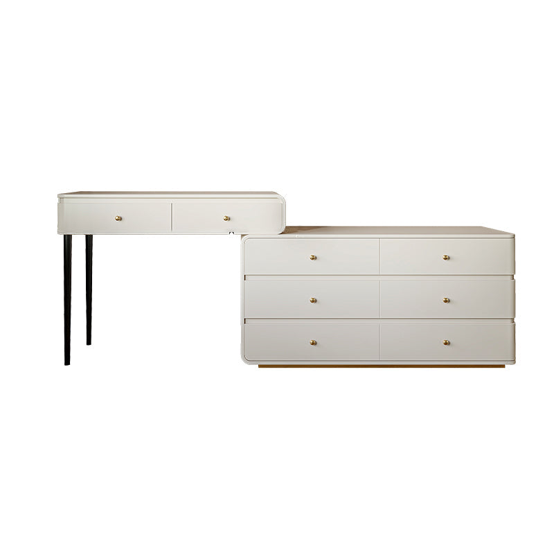 White Solid Wood Makeup Vanity Desk Bedroom Vanity Dressing Table Set Makeup Vanity Black Clearhalo 'Bedroom Furniture' 'furn' 'furn_makeup_vanities' 'Furniture' 'Makeup Vanities' 'makeup_vanities' 7005873