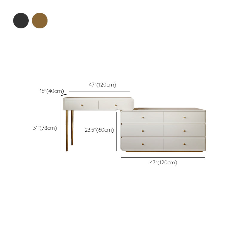 White Solid Wood Makeup Vanity Desk Bedroom Vanity Dressing Table Set Clearhalo 'Bedroom Furniture' 'furn' 'furn_makeup_vanities' 'Furniture' 'Makeup Vanities' 'makeup_vanities' 7005880