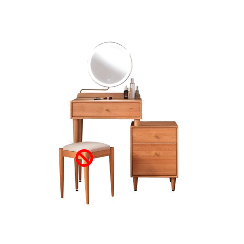 Tocador contemporáneo dormitorio de cerezo espejo iluminado tocador de maquillaje de pie