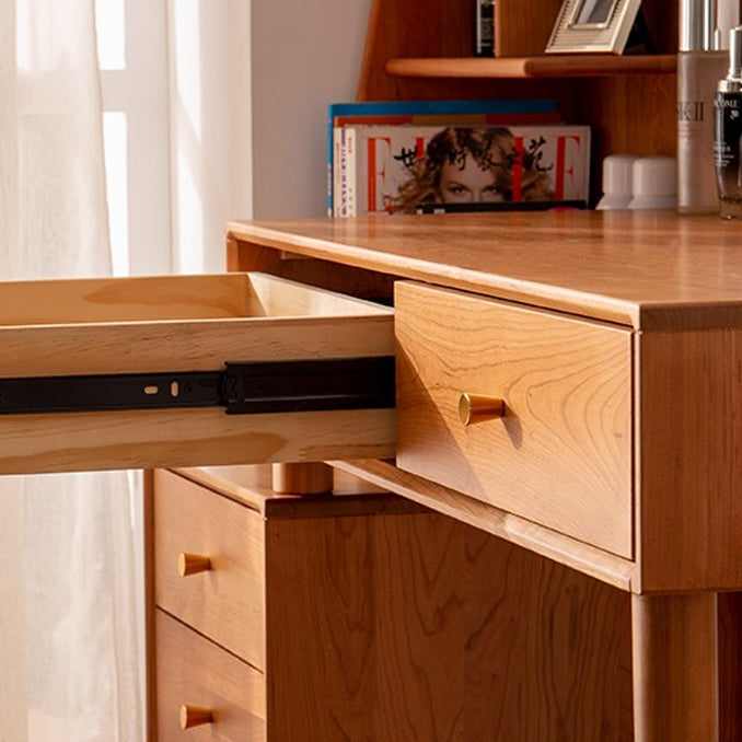 Tocador contemporáneo dormitorio de cerezo espejo iluminado tocador de maquillaje de pie