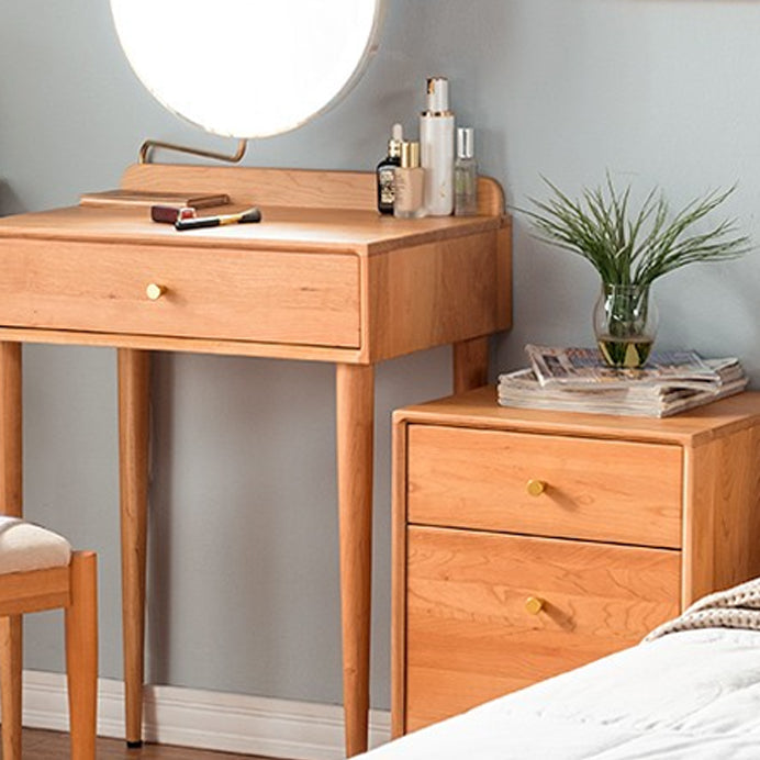 Tocador contemporáneo dormitorio de cerezo espejo iluminado tocador de maquillaje de pie