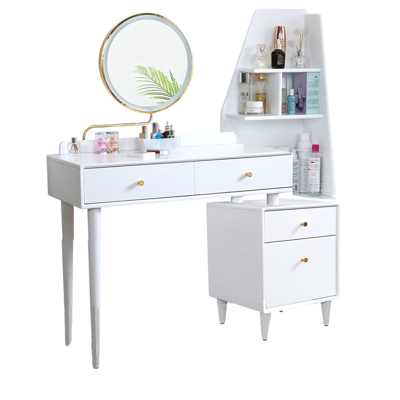 Tocador contemporáneo dormitorio de cerezo espejo iluminado tocador de maquillaje de pie
