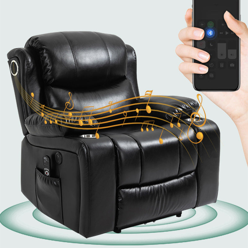 Nordic Style Faux Leather Recliner Chair Solid Color Standard Recliner Clearhalo 'Chairs & Seating' 'furn' 'furn_recliners' 'Furniture' 'Living Room Furniture' 'Recliners' 7005937