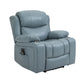 Nordic Style Faux Leather Recliner Chair Solid Color Standard Recliner Blue Nanofabrics Swivel Rocker Clearhalo 'Chairs & Seating' 'furn' 'furn_recliners' 'Furniture' 'Living Room Furniture' 'Recliners' 7005938