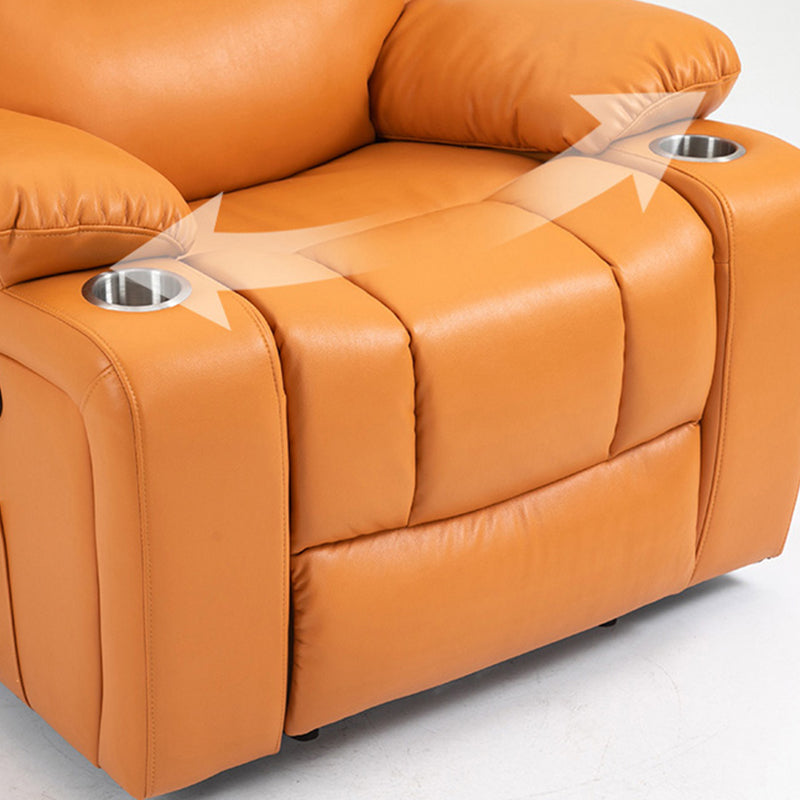 Nordic Style Faux Leather Recliner Chair Solid Color Standard Recliner Clearhalo 'Chairs & Seating' 'furn' 'furn_recliners' 'Furniture' 'Living Room Furniture' 'Recliners' 7005946