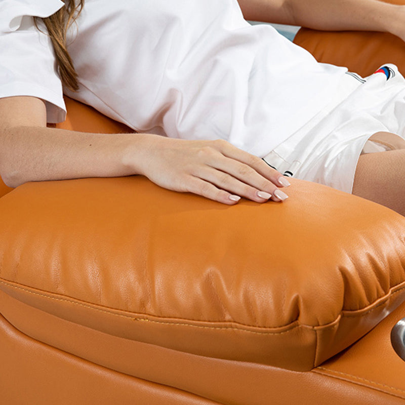 Nordic Style Faux Leather Recliner Chair Solid Color Standard Recliner Clearhalo 'Chairs & Seating' 'furn' 'furn_recliners' 'Furniture' 'Living Room Furniture' 'Recliners' 7005948