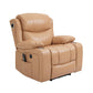 Nordic Style Faux Leather Recliner Chair Solid Color Standard Recliner Khaki Genuine Leather Rocker Clearhalo 'Chairs & Seating' 'furn' 'furn_recliners' 'Furniture' 'Living Room Furniture' 'Recliners' 7005949