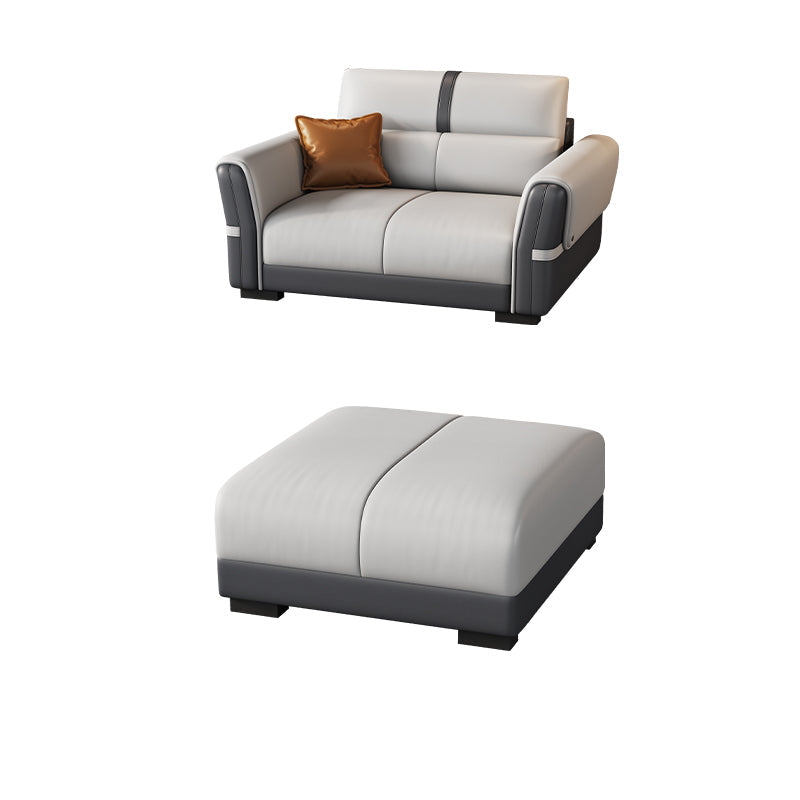 Eigentijdse sectionele bank faux lederen vlekbestendige sectionele bank