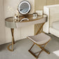Glam Dressing Table Lighted Mirror 2-Drawer Bedroom Make-up Vanity