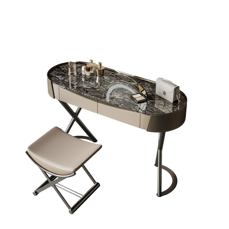 Glam Dressing Table Lighted Mirror 2-Drawer Bedroom Make-up Vanity