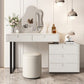 Standing White Makeup Vanity Desk Bedroom Vanity Dressing Table Set Clearhalo 'Bedroom Furniture' 'furn' 'furn_makeup_vanities' 'Furniture' 'Makeup Vanities' 'makeup_vanities' 7006137
