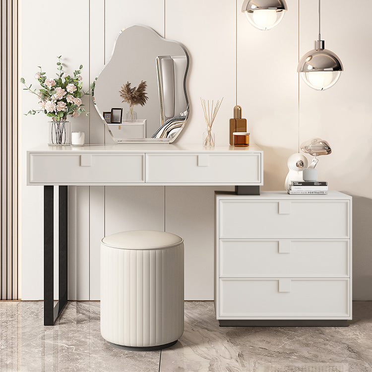 Standing White Makeup Vanity Desk Bedroom Vanity Dressing Table Set Clearhalo 'Bedroom Furniture' 'furn' 'furn_makeup_vanities' 'Furniture' 'Makeup Vanities' 'makeup_vanities' 7006137