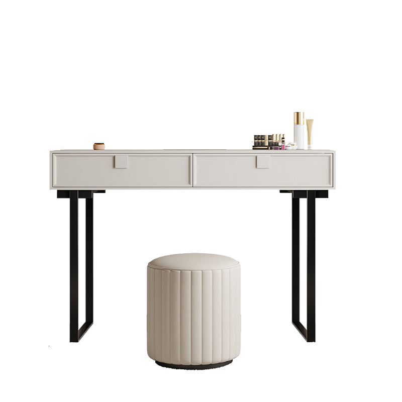 Standing White Makeup Vanity Desk Bedroom Vanity Dressing Table Set Makeup Vanity & Stools 39"L x 16"W x 30"H Cabinet Not Included Clearhalo 'Bedroom Furniture' 'furn' 'furn_makeup_vanities' 'Furniture' 'Makeup Vanities' 'makeup_vanities' 7006142