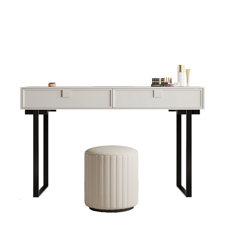 Standing White Makeup Vanity Desk Bedroom Vanity Dressing Table Set Makeup Vanity & Stools 47"L x 16"W x 30"H Cabinet Not Included Clearhalo 'Bedroom Furniture' 'furn' 'furn_makeup_vanities' 'Furniture' 'Makeup Vanities' 'makeup_vanities' 7006148