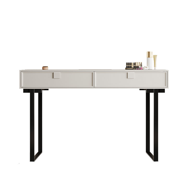 Standing White Makeup Vanity Desk Bedroom Vanity Dressing Table Set Makeup Vanity 47"L x 16"W x 30"H Cabinet Not Included Clearhalo 'Bedroom Furniture' 'furn' 'furn_makeup_vanities' 'Furniture' 'Makeup Vanities' 'makeup_vanities' 7006162