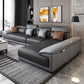 Faux Leather Adjustable Sectional 70"W Contemporary Sectional Sofa with Storage Dark Grey Light Grey Right Clearhalo 'furn' 'furn_sectionals' 'Furniture' 'Living Room Furniture' 'Sectionals' 7006245
