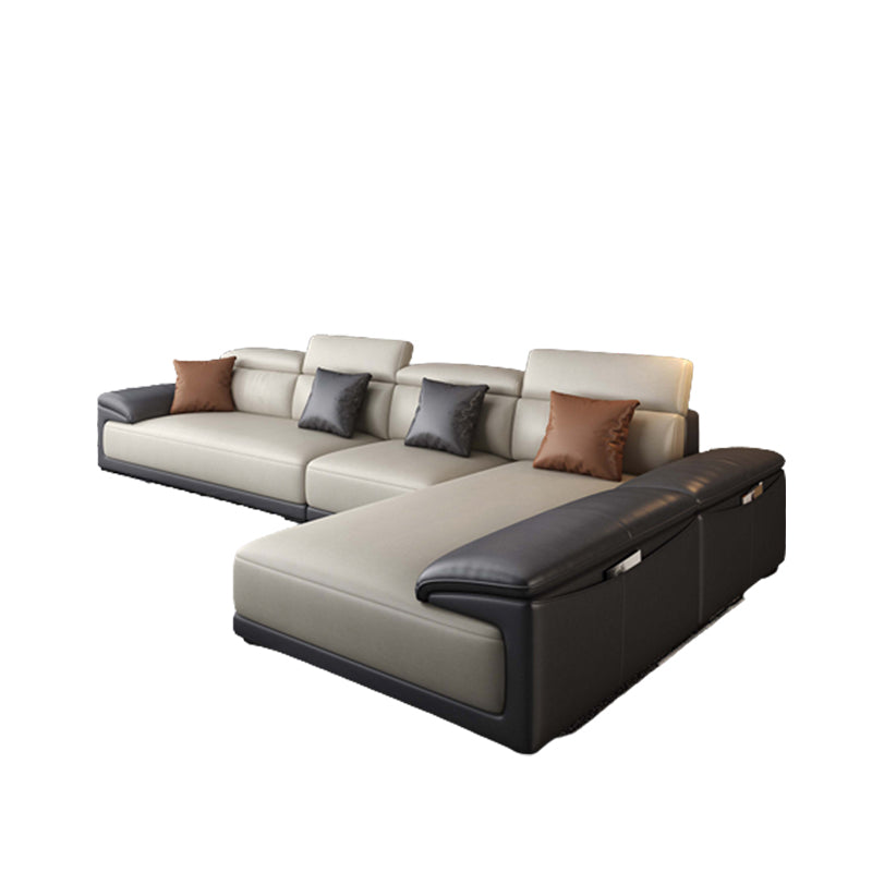 Faux Leather Adjustable Sectional 70"W Contemporary Sectional Sofa with Storage Clearhalo 'furn' 'furn_sectionals' 'Furniture' 'Living Room Furniture' 'Sectionals' 7006253