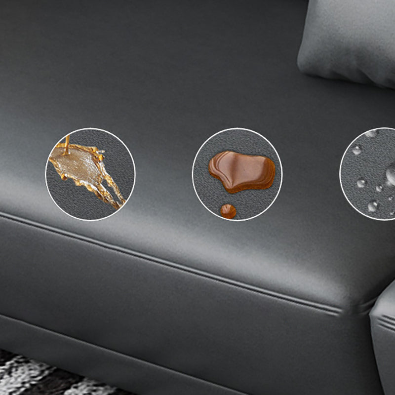 Faux Leather Adjustable Sectional 70"W Contemporary Sectional Sofa with Storage Clearhalo 'furn' 'furn_sectionals' 'Furniture' 'Living Room Furniture' 'Sectionals' 7006259