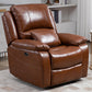 USB Charge Port Recliner Arm Swivel Rocker Standard Recliner Brown Clearhalo 'Chairs & Seating' 'furn' 'furn_recliners' 'Furniture' 'Living Room Furniture' 'Recliners' 7006279