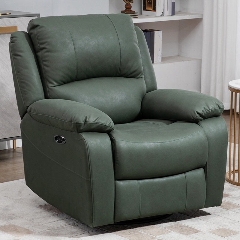 USB Charge Port Recliner Arm Swivel Rocker Standard Recliner Dark Green Clearhalo 'Chairs & Seating' 'furn' 'furn_recliners' 'Furniture' 'Living Room Furniture' 'Recliners' 7006288