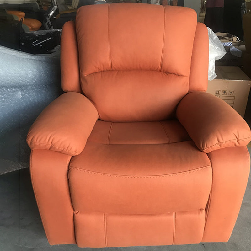 USB Charge Port Recliner Arm Swivel Rocker Standard Recliner Orange Yellow Clearhalo 'Chairs & Seating' 'furn' 'furn_recliners' 'Furniture' 'Living Room Furniture' 'Recliners' 7006290