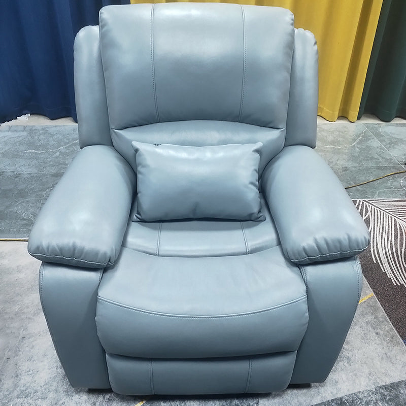 USB Charge Port Recliner Arm Swivel Rocker Standard Recliner Blue Clearhalo 'Chairs & Seating' 'furn' 'furn_recliners' 'Furniture' 'Living Room Furniture' 'Recliners' 7006292