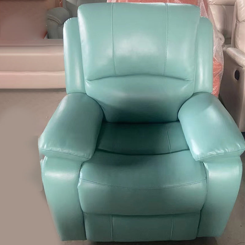 USB Charge Port Recliner Arm Swivel Rocker Standard Recliner Lake Blue Clearhalo 'Chairs & Seating' 'furn' 'furn_recliners' 'Furniture' 'Living Room Furniture' 'Recliners' 7006293