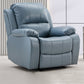 Living Room Standard Recliner Modern & Contemporary Solid Color Recliner Chair Leather Blue Clearhalo 'Chairs & Seating' 'furn' 'furn_recliners' 'Furniture' 'Living Room Furniture' 'Recliners' 7006365