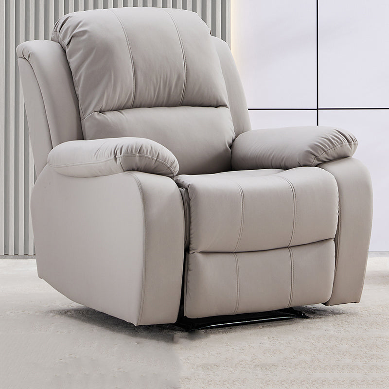 Living Room Standard Recliner Modern & Contemporary Solid Color Recliner Chair Tech Cloth Light Grey Clearhalo 'Chairs & Seating' 'furn' 'furn_recliners' 'Furniture' 'Living Room Furniture' 'Recliners' 7006373