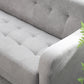 Wooden Velvet Sofa Contemporary Style Tufted Split-Back Seating