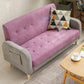 Wooden Velvet Sofa Contemporary Style Tufted Split-Back Seating