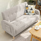 Wooden Velvet Sofa Contemporary Style Tufted Split-Back Seating