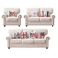 French Country White Cushions Rolled Arm Living Room Seating