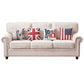 French Country White Cushions Rolled Arm Living Room Seating