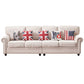 French Country White Cushions Rolled Arm Living Room Seating