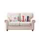 French Country White Cushions Rolled Arm Living Room Seating