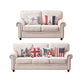 French Country White Cushions Rolled Arm Living Room Seating