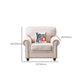 French Country White Cushions Rolled Arm Living Room Seating