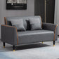 Pillows Included Standard Sofa Stain Resistant Settee with Leg Dark Gray Tech Cloth Clearhalo 'furn' 'furn_sofas' 'Furniture' 'Living Room Furniture' 'Sofa' 'sofas' 7006926