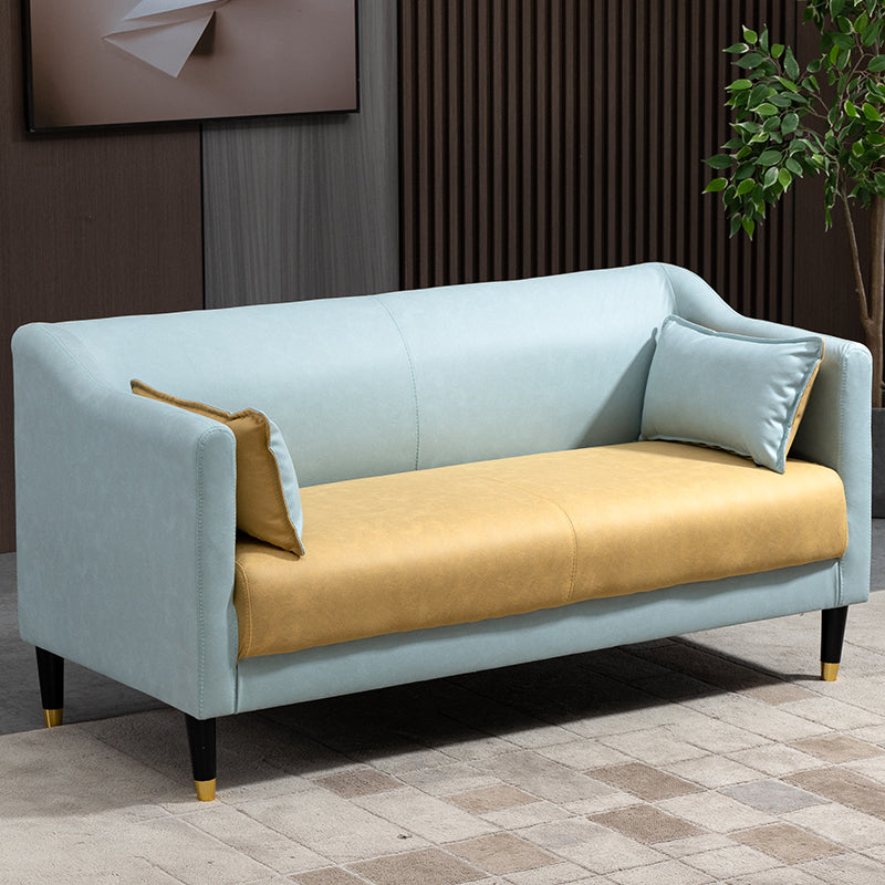 Stain Resistant Standard Sofa Pillows Included Settee with Metal Legs Green-Yellow Tech Cloth Clearhalo 'furn' 'furn_sofas' 'Furniture' 'Living Room Furniture' 'Sofa' 'sofas' 7007194